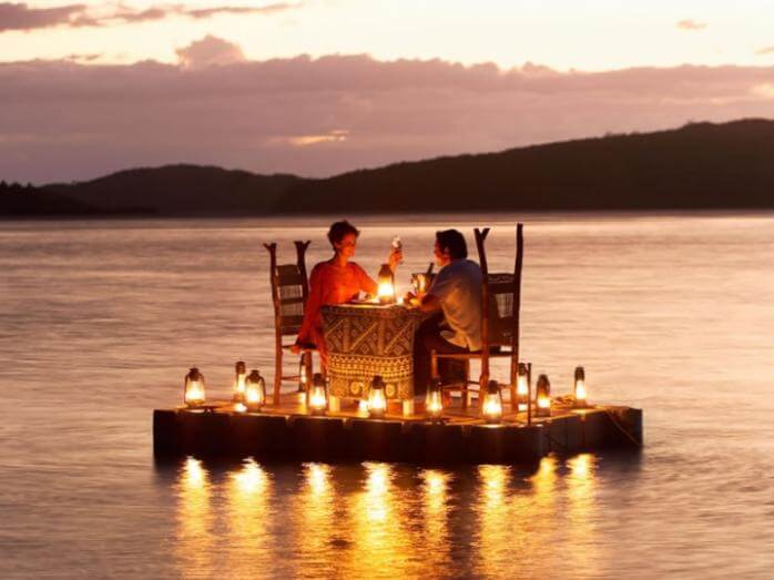 turtle island fiji pontoon floating deck dinner