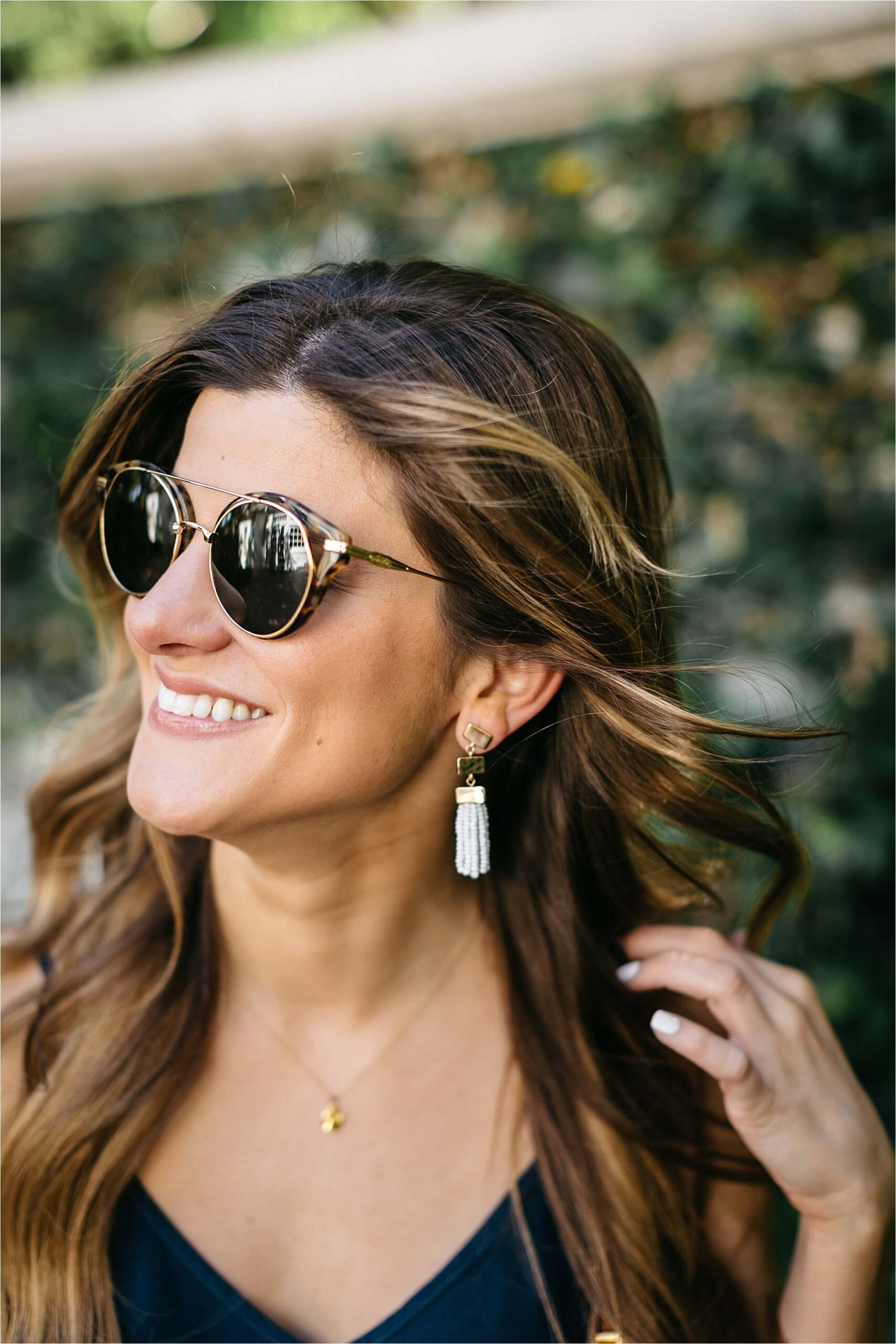 brighton keller baublebar white tassel earrings