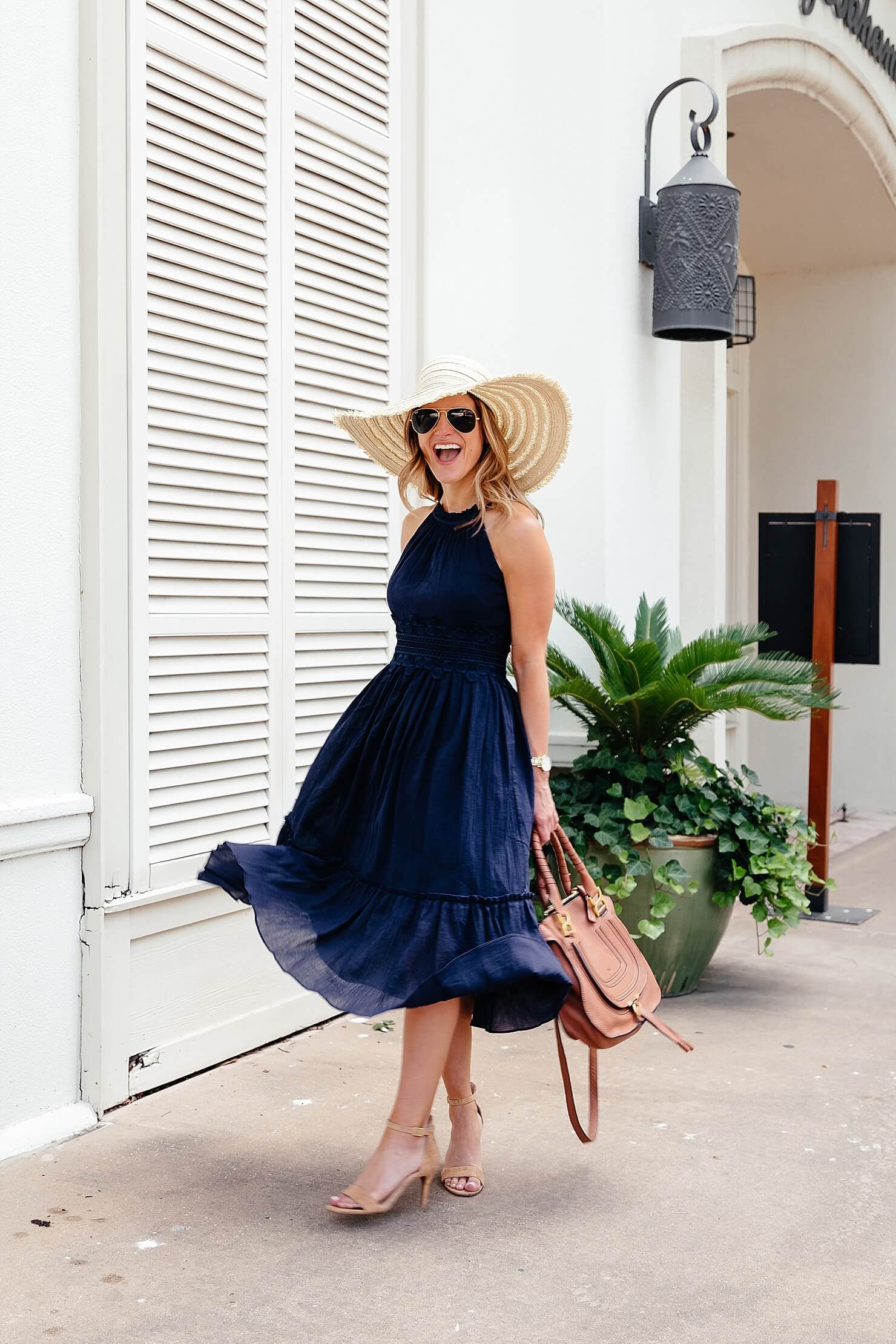 brighton keller eliza j navy midi dress