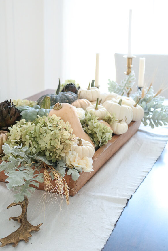 white pumpkin centerpiece