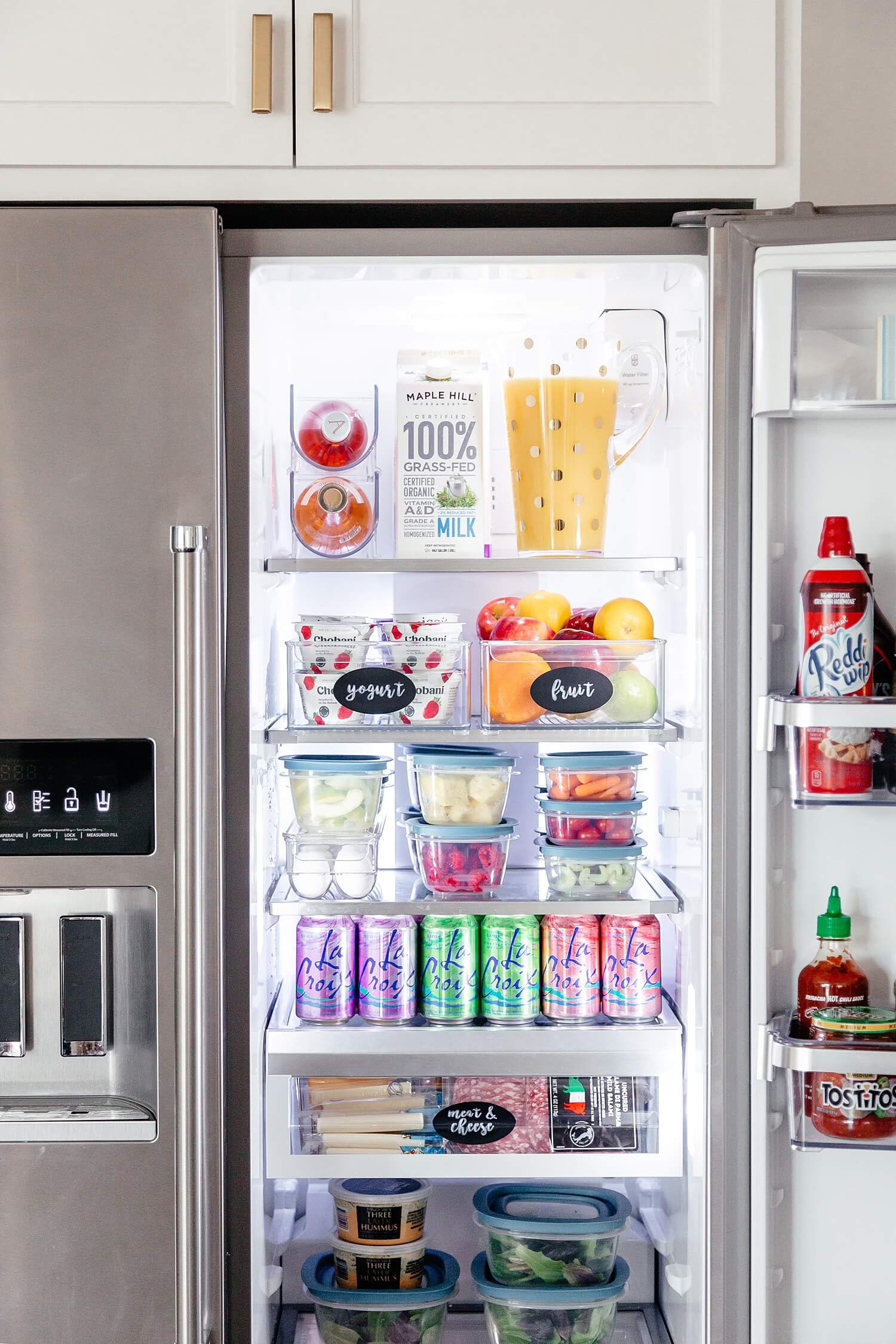 how to organize your fridge La Croix drinks