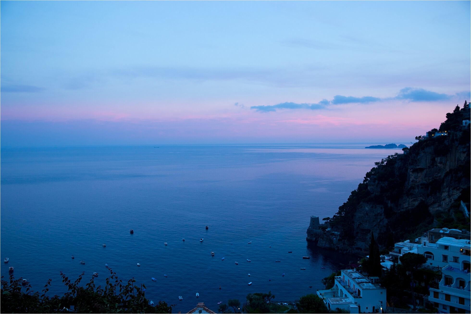 view from patio at da gabrisa positano