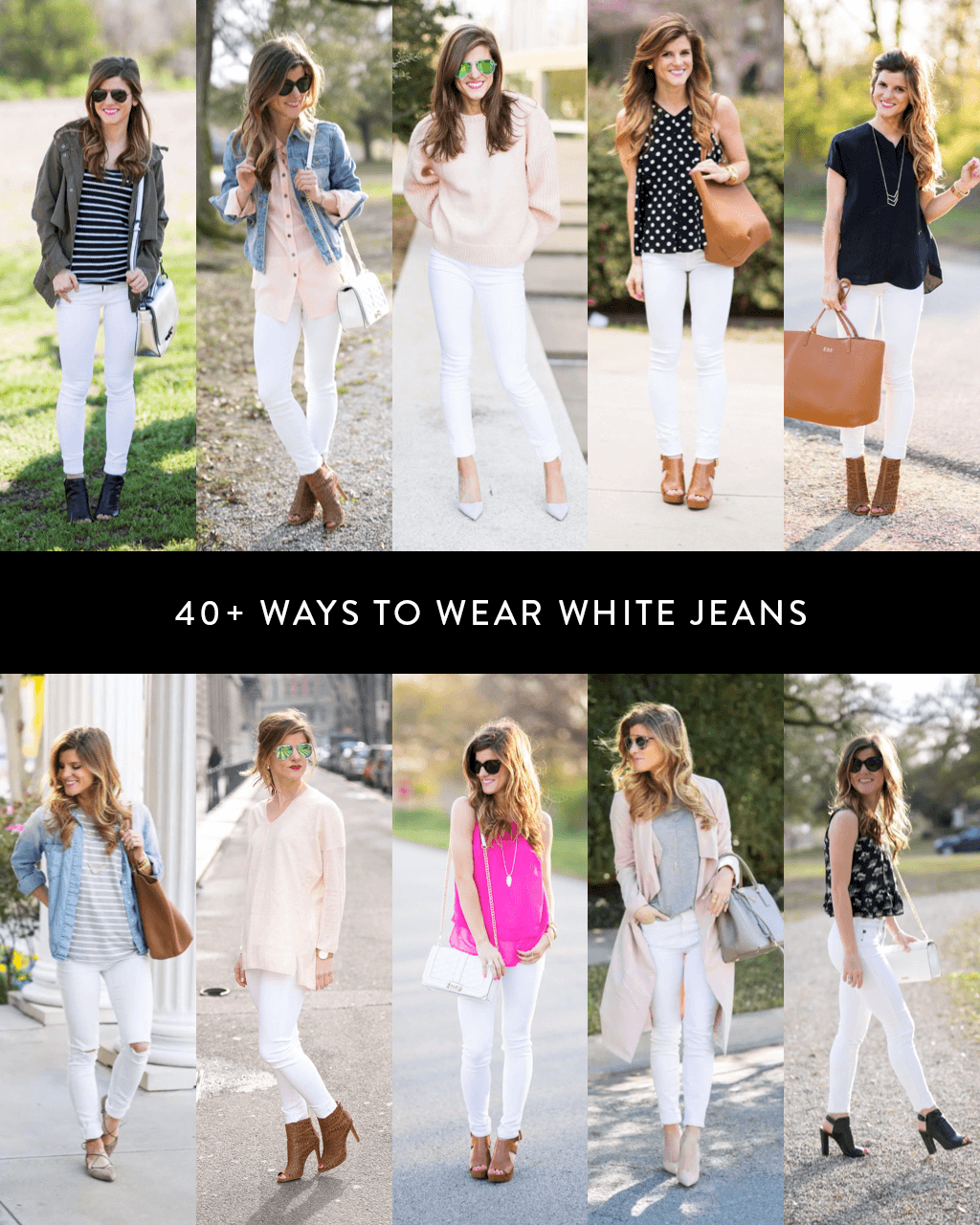 what to wear with white jeans, 40+ ways to wear white jeans, how to wear white jeans