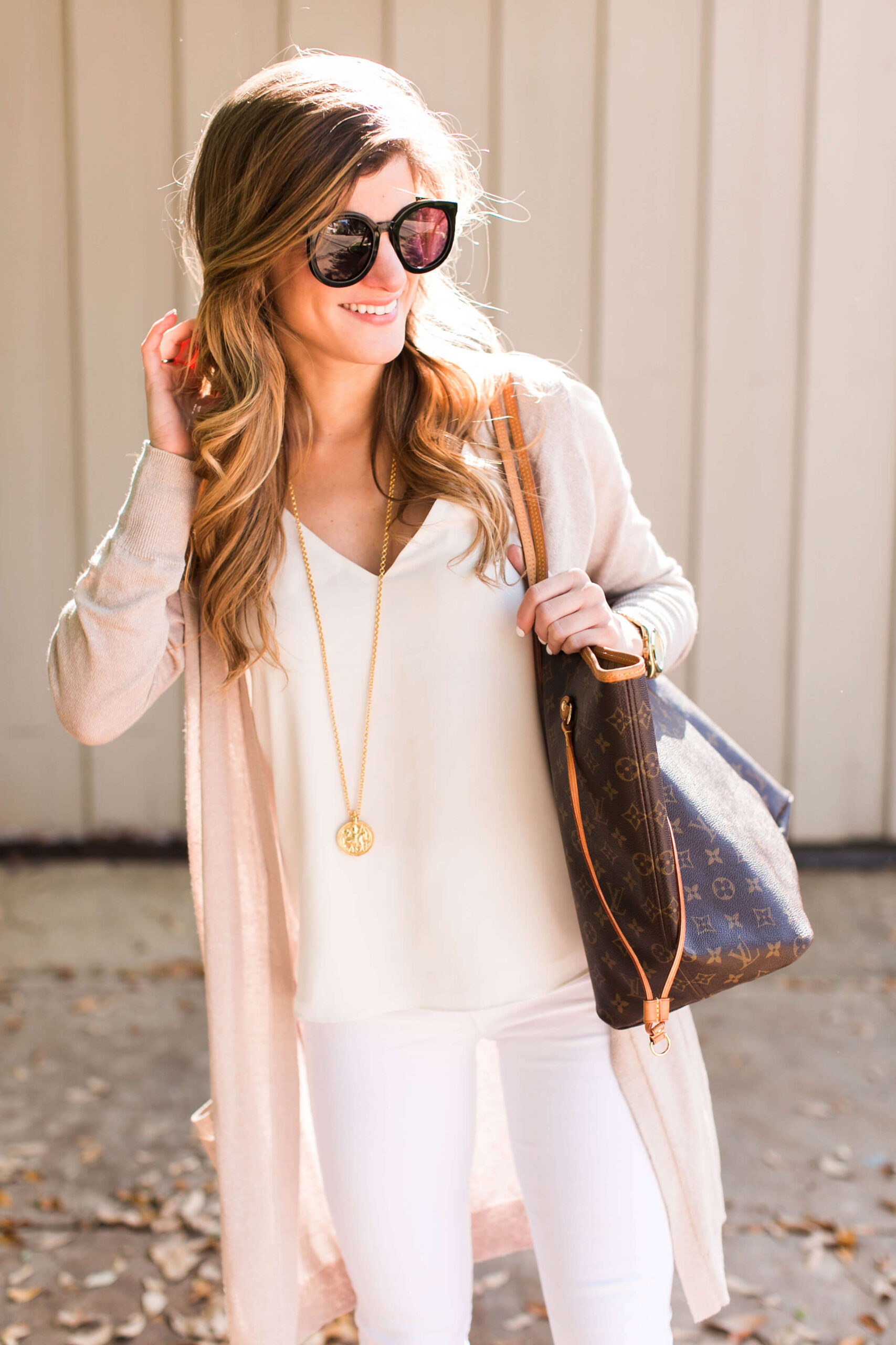 Spring Neutrals Outfit White on White With Nude