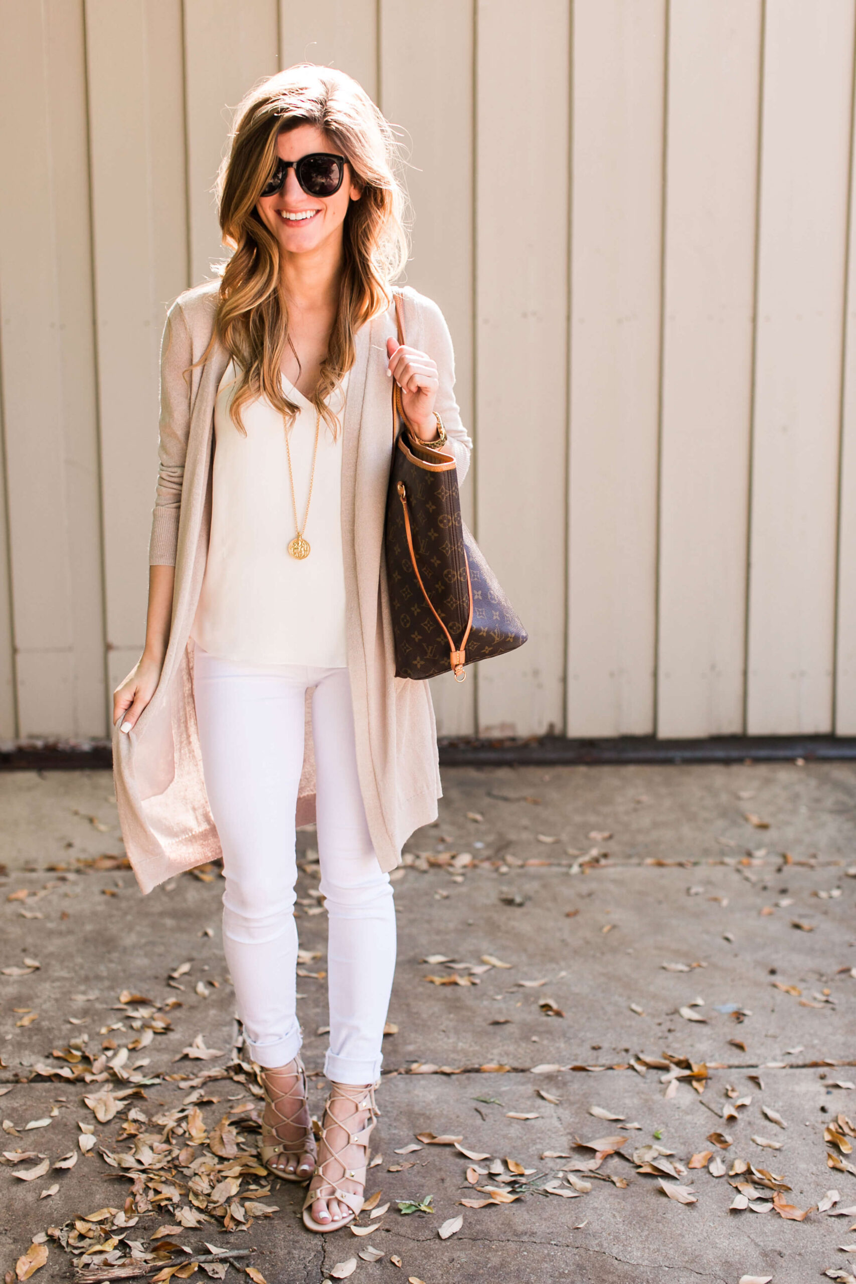 Spring Neutrals Outfit White on White With Nude