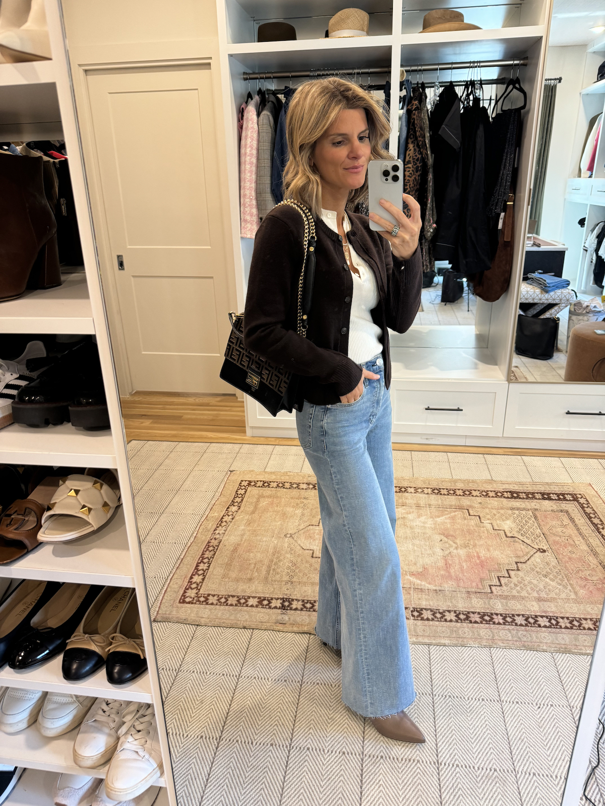 brighton butler looks of the week fall 2024 - madewell cashmere cardigan