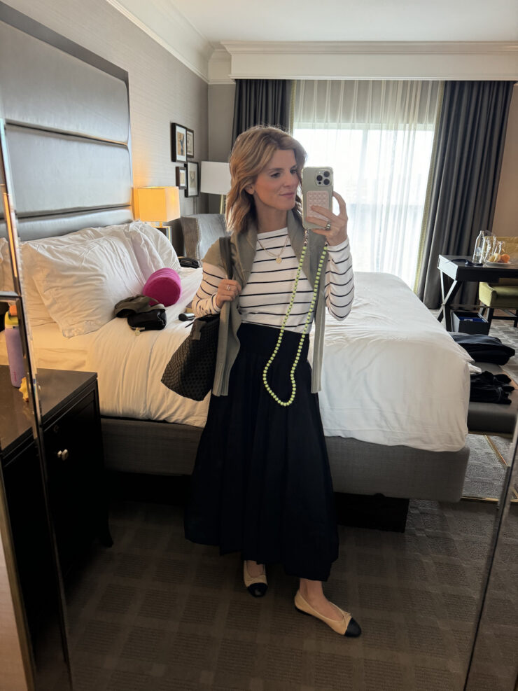 brighton butler looks of the week fall 2024 - madewell midi skirt